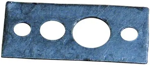 Metallplatte mit mehreren Löchern, vermutlich eine Dichtung von Bosch, für Anwendung in mechanischen oder technischen Geräten.